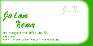 jolan nema business card